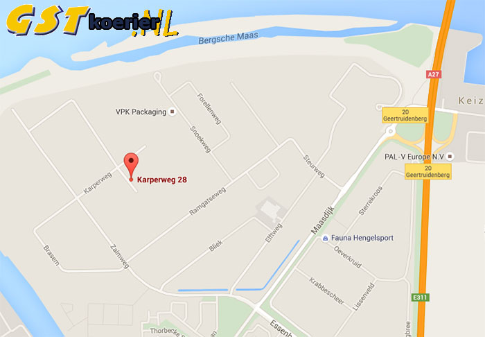 GST koerier Google Maps Karperweg 28a Raamsdonksveer